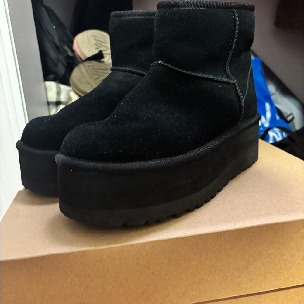 Women's Black Platform UGG Boots